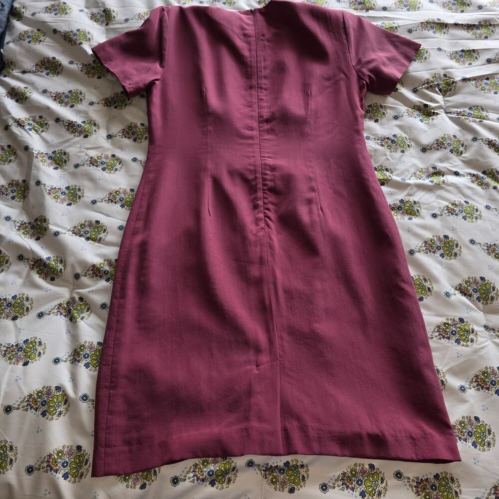 Stephanie Andrews EUC DeepMauve 100% Silk Short Sleeve Shift Mini Dress Size 10